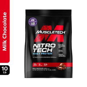MuscleTech - Nitro Tech Whey Protein 10 LB - Milk Chocolate