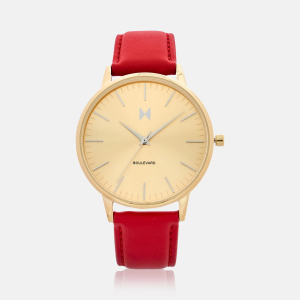 MVMT - 38 mm Leather Strap Women's Watch – Red