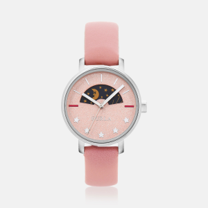 FURLA - 40 mm Leather Strap Women's Watch – Pink/Silver