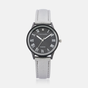 TAHARI - Round Dial Women's Watch 35 mm – Silver/Black