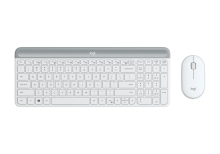 Logitech - MK470 SLIM Full-size Wireless Scissor Keyboard and Mouse Bundle for Windows with Quiet clicks - Off-White