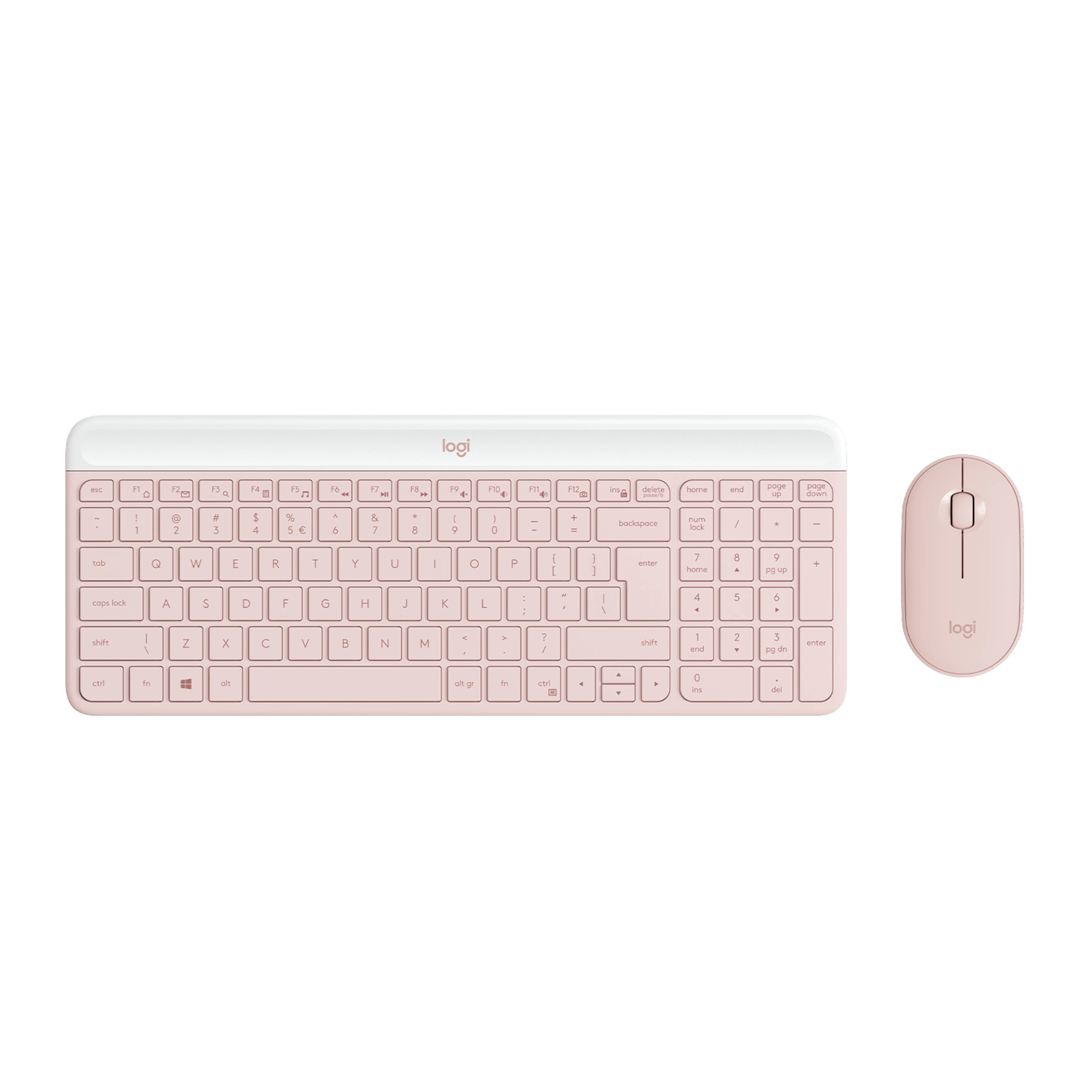 Logitech - MK470 SLIM Full-size Wireless Scissor Keyboard and Mouse Bundle for Windows with Quiet clicks - Rose