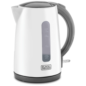 BLACK+DECKER - Cordless Electric Kettle, 1.7 Litres, 2200W, Plastic Body - White
