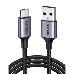 UGREEN - Nylon Braided USB A to USB C Cable - Black